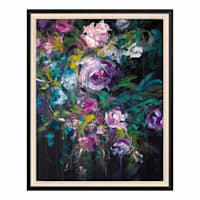 Framed Dark Floral I Canvas Wall Art, 25x31