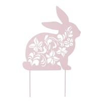 Providence Pink Metal Bunny Cutout Yard Stake, 20"