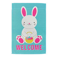 Bunny Brights Bunny with Easter Basket Welcome Yard Flag, 18"
