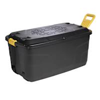 Heavy Duty Storage Trunk with Handle and Wheels, 110l