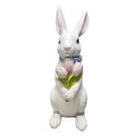 Providence Bunny Holding Tulip Statue, 36"