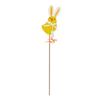 Homespun Easter Yellow Chick Yard Pick, 15"