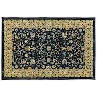Ikarus Black Traditional Border Accent Rug, 30x45