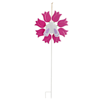 Bunny Brights Pink Tulip Spinner Yard Stake, 38"