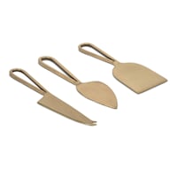 Set of 3 Gold Metal Spreader Knives Gift
