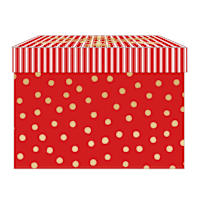 Small Cube Box Red Sparkle Santa