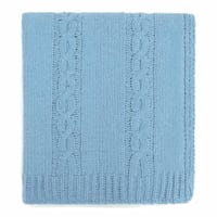 Providence Light Blue Cable Knit Throw Blanket, 50x60