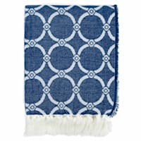 Providence Blue Link Trellis Woven Throw Blanket, 50x60