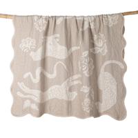 Found & Fable Leopard Scalloped Edge Throw Blanket, 50x60