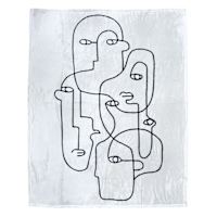 Crosby St. Micro Plush Contour Faces Throw Blanket, 50x60