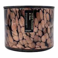 Gilded Teakwood Slate Scented Confetti Glass Jar Candle, 23.5oz
