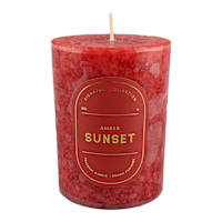 Amber Sunset Scented Pillar Candle, 3x4