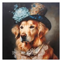12X12 Victorian Golden Retriever Canvas Wall Art