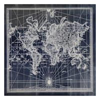 35X35 World Map Canvas Wall Art