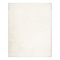 (C210) Ivory Faux Rabbit Fur Area Rug, 8x10