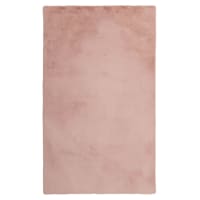 Blush Faux Rabbit Fur Accent Rug, 27x45