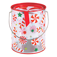 Tall Clear Candy Cane Tin