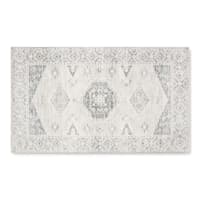 Charlotte Ivory & Blue Tahari Center Medallion Accent Rug, 24x44