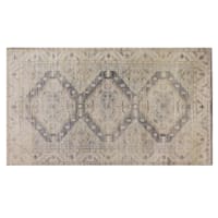 Charlotte Ivory & Blue Tahari Medallions Accent Rug, 24x44