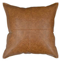 Crosby St. Brown Faux Leather Throw Pillow, 24"