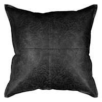 Crosby St. Black Faux Leather Throw Pillow, 24"