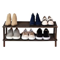 2 Tier Wood Shoe Rack - Espresso