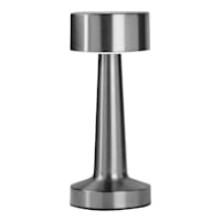 Silver Metal Touch Portable Rechargeable Lamp, 8.5"