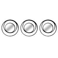 3-Piece Modern Round Mirror Set, 10"