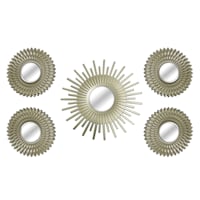 5-Piece Champagne Starburst Mirror Set