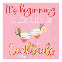 20-Count Beginning To Look A Lot Like Cocktails Cocktail Napkins, 5"