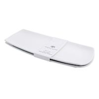 Set of 2 White Curved Rectangle Serving Trays, 14"