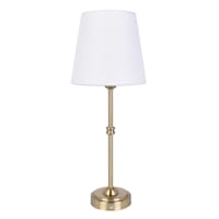 Brushed Gold Touch Dimmer Portable Rechargeable Buffet Small Table Lamp with Shade, 18"
