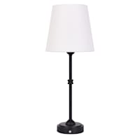 Black Touch Dimmer Portable Rechargeable Buffet Lamp, 18"