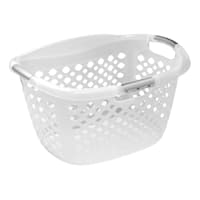 Home Logic 1.75 Bu Hip Hugger Laundry Basket Clear