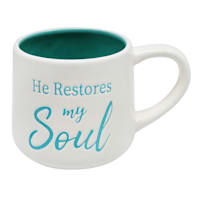 Green He Restores My Soul Mug, 18oz