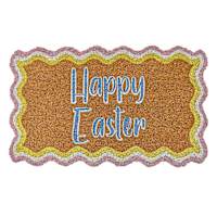 Homespun Easter Happy Easter Wavy Border Coir Mat, 18x30