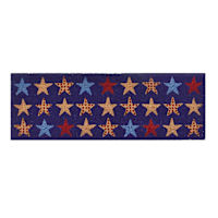 Blue Americana Stars Coir Mat, 10x30