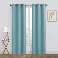 2-Pack Denver Aqua Blackout Grommet Curtain Panel Set, 95"