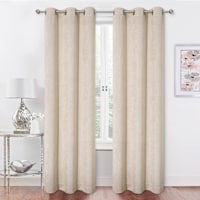 2-Pack Barnes Beige Blackout Grommet Curtain Panel Set, 84"