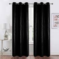 2-Pack Barnes Black Blackout Grommet Curtain Panel Set, 95"