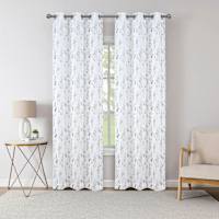 2-Pack Miller Neutral Floral Blackout Grommet Curtain Panels, 84"