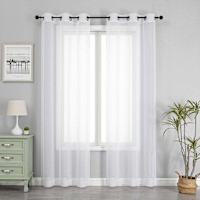 2-Pack Priscilla Ivory Textured Sheer Grommet Curtain Set, 84"