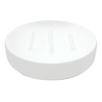 Soho White Soft Touch Ceramic Soap Dish, 4.8"