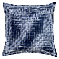 2-Pack Blue Two-Tone Textured Woven Throw Pillow, 18"