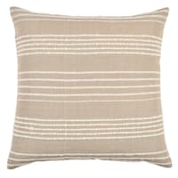 2-Pack Beige Striped Woven Throw Pillows, 18"