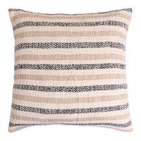 2-Pack Black & Beige Cabana Striped Throw Pillow, 24"