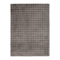 (B890) Crosby St. Grey Two-Tone Bebel Faux Fur Shag Area Rug, 8x10