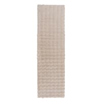 (B883) Crosby St. Beige Bebel Faux Fur Runner, 2x7