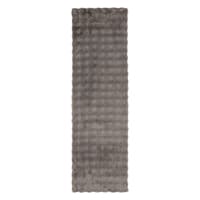 (B890) Crosby St. Grey Two-Tone Bebel Faux Fur Shag Runner, 2x7
