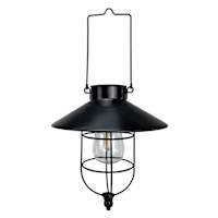 Rustic Solar Outdoor Lantern, Black